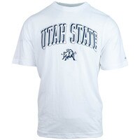 Men's utah state font and aggies on back white t-shirt